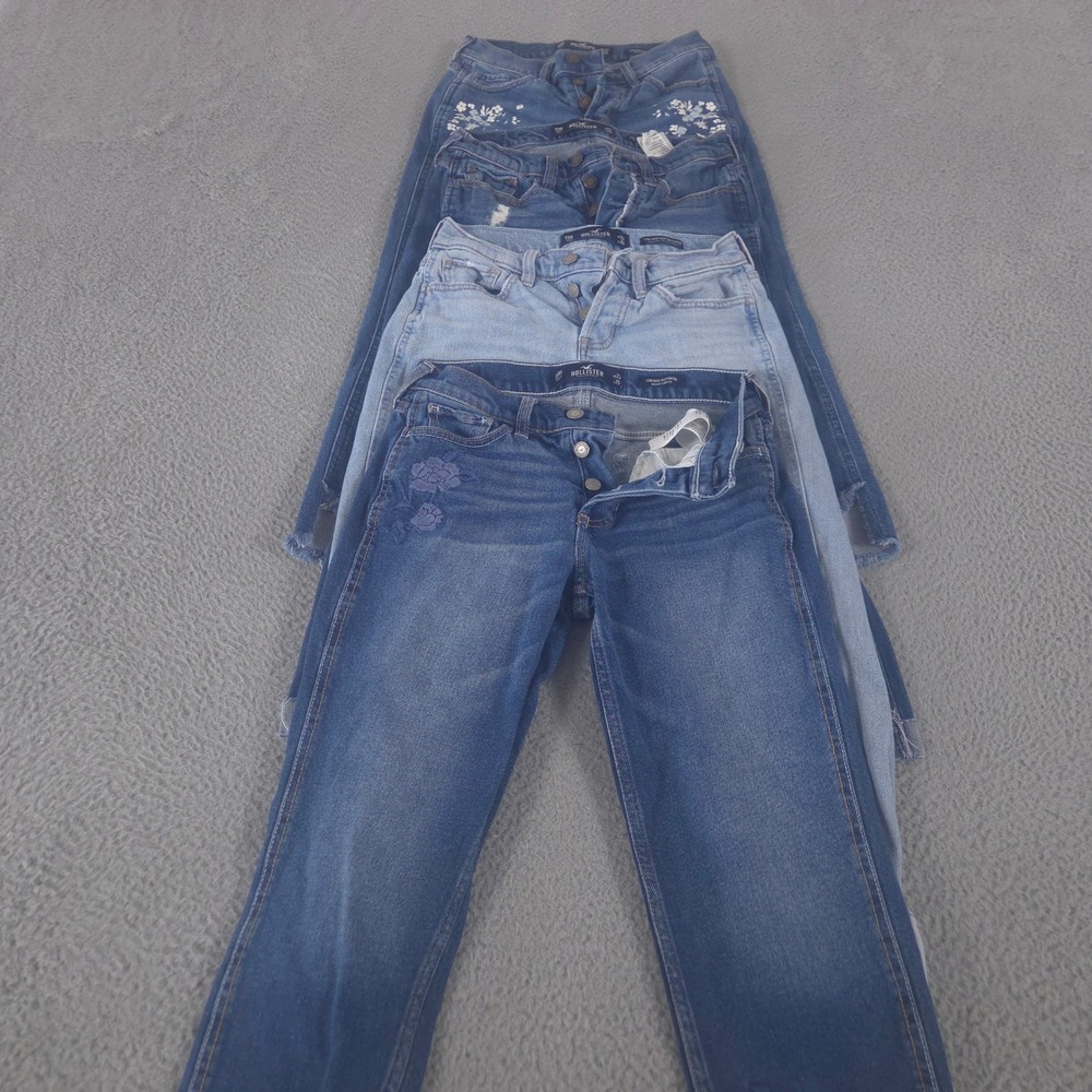 LOT OF 4 Hollister Jeans Womens 00R Low-Rise Boyfriend Vintage Stretch Denim